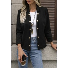 Gacha Kadın Uzun Kollu Önü Açık Düğmeli Scuba Dalgıç Ceket