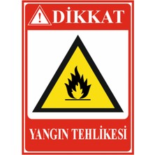 HiperAD Reklam Dikkat Yangın Tehlikesi Yazılı Dekota Model3 – 3 mm Forex Uyarı 25 cm × 35CM