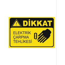 HiperAD Reklam Elektrik Çarpma Tehlikesi Dekota Baskı – 3 mm Forex Uyarı Tabelası 25 cm × 35CM