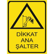 HiperAD Reklam Dikkat Ana Şalter Dekota – 3 mm Forex Uyarısı 25 cm × 35CM