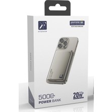 AyrStore PW555 5.000 Mah Dijital Göstergeli 18W Type-C ve 15W Kablosuz Şarj Pd Hızlı Şarj Magsafe Powerb