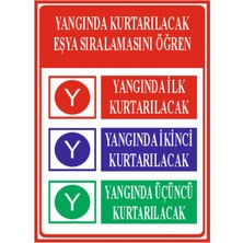 HiperAD Reklam Yangında Kurtarılacak Eşya Sıralaması Dekota Baskı – 3 mm Forex Uyarı Tabelası 25 cm × 35CM