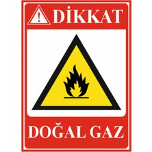 HiperAD Reklam Dikkat Doğal Gaz Dekota – 3 mm Forex Uyarı 25 cm × 35CM