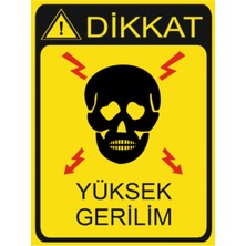 HiperAD Reklam Dikkat Yüksek Gerilim Dekota – 3 mm Forex Uyarı Tabelası 25 cm × 35CM