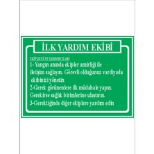 HiperAD Reklam Ilk Yardım Ekibi Yardım Talimatı Dekota Baskı – 3 mm Forex Uyarı Tabelası 25 cm × 35CM