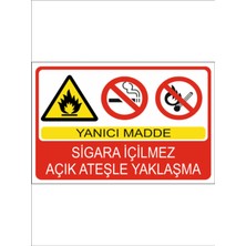 HiperAD Reklam Yanıcı Madde Sigara Içilmez Dekota Baskı – 3 mm Forex Uyarı Tabelası 25 cm × 35CM