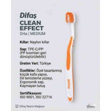 Difaş Clean Effect Diş Fırçası Küçük Kafa Yapılı Dil Temizleme Yüzey Li