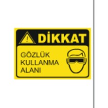 HiperAD Reklam Dikkat Gözlük Kullanma Alanı Dekota Baskı – 3 mm Forex Uyarı Tabelası 25 cm × 35CM