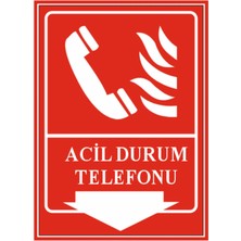 HiperAD Reklam Acil Durum Telefonu Dekota Baskı – 3 mm Forex Uyarı Tabelası 25 cm × 35CM