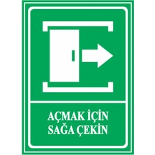 HiperAD Reklam Açmak Için Sağa Çekin Dekota Baskı – 3 mm Forex Uyarı Tabelası 25 cm × 35CM