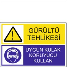 HiperAD Reklam Gürültü Tehlikesi Kulak Koruyucu Kullan Dekota Baskı – 3 mm Forex Uyarı 25 × 35