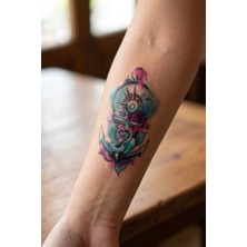 Geçici Çapa Figürlü Mini Dövme Tattoo 6X10 cm