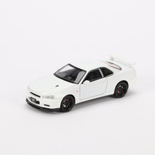 Vardem 1:24 Ölçek Sesli Işıklı 4 Kapısı Kaput ve Bagajı Açılan Stantlı Model Araç Gtr Beyaz