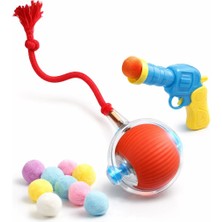 Busstier USB Şarjlı Akıllı LED Interaktif Kedi Topu + 20 Pompom Top Atar Kedi Oyuncak Eğlence Seti