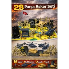 Yıldırım Oyuncak 28 Parça Asker Seti 16 Tane Asker 1 Tane Helikopter, Uçak 2 Tane Tank 1 Adet Harita Gözetleme Kulesi