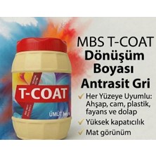 T-Coat Yeni Nesil Dönüşüm Boyası (Antrasit Gri) Ahşap-Cam-Plastik-Duvar-Fayans-Dolap