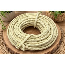 Mady Aksesuar Kraft Ip, Saç Örgü, Sarımsı Krem Rengi, Çanta Sepet Örgü Ipi,  8mm 500 Gram