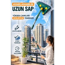 Eco Lounge 2 Bezli Üçgen Çekçekli Mop Islak Mendil Uyumlu Cam Silme ve Zemin Temizleme Aparatı