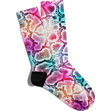 Eğlenceli Çorap Unisex  Rengarenk Motif Baskılı Çorap
