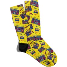 Eğlenceli Çorap Unisex  Disco Retro Popart Baskılı Çorap