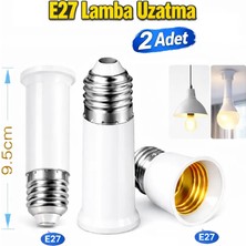 Vwin E27 Lamba Duy Uzatıcı Ampulü 9.5 cm Uzatır E27 To E27 (2 Adet)