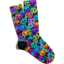Eğlenceli Çorap Unisex Halloween Skull Baskılı Çorap