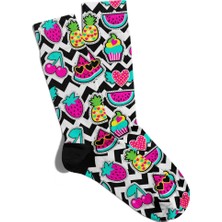 Eğlenceli Çorap Unisex Yaz Meyve Desen  Popart Baskılı Çorap