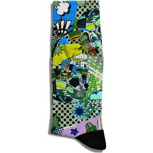 Eğlenceli Çorap Unisex Robot Skull Rx Baskılı Çorap