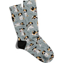 Eğlenceli Çorap Unisex  Woof Sevimli Hayvanlar Baskılı Çorap