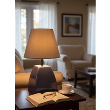 Seramik Hayalleri Dekoratif Dörtgen Konik Seramik Abajur  ABJ0031