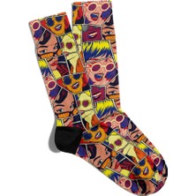 Eğlenceli Çorap Unisex  Cool Popart Summer Baskılı Çorap