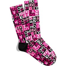 Eğlenceli Çorap  Unisex Love Love Ask Sevgi Desen Baskılı Çorap