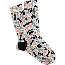 Eğlenceli Çorap  Unisex Patili Ayak Baskılı Çorap