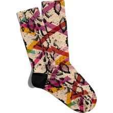 Eğlenceli Çorap Unisex Retro Yılan Desen Baskılı Çorap