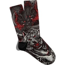 Eğlenceli Çorap Unisex  Animal Kaplan Desen Baskılı Çorap