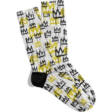 Eğlenceli Çorap Unisex Kral Kraliçe Baskılı Çorap