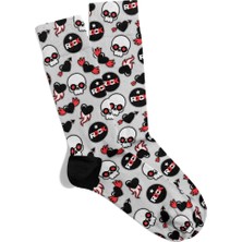 Eğlenceli Çorap Unisex Rock Kuru Kafa Desen Baskılı Çorap