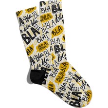 Eğlenceli Çorap Unisex Bla Bla  Popart Baskılı Çorap
