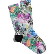 Eğlenceli Çorap Unisex Karışık Daireler Baskılı Çorap