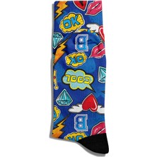 Eğlenceli Çorap Unisex  B Ok Cool Popart Baskılı Çorap