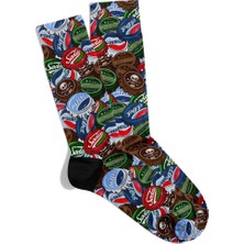 Eğlenceli Çorap Kuru Kafa Retro Kapak Desen Baskılı Çorap