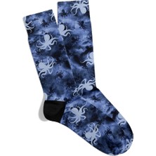 Eğlenceli Çorap Unisex Ahtapot Deniz  Desen Baskılı Çorap Eglncn