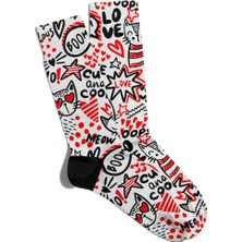 Eğlenceli Çorap Unisex  Love Boom Cat Baskılı Çorap
