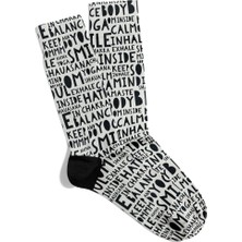 Eğlenceli Çorap Unisex Keep Smile Baskılı Çorap