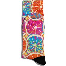 Eğlenceli Çorap Unisex  Renkli Meyve Baskılı Çorap