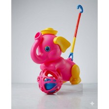 Abnturk Pembe Fil Sopalı Denge Gelişimi ve Eğlenceli - Sesli Çıngıraklı Oyuncak