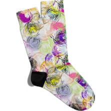 Eğlenceli Çorap Unisex  Renk Döngüsü Geometrik Baskılı Çorap