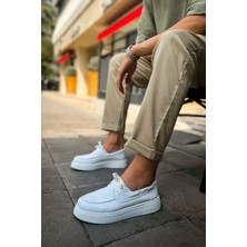 Roof Atelier Erkek Beyaz Bağcıklı Loafer Ayakkabı - 419 - Cbt Torrini