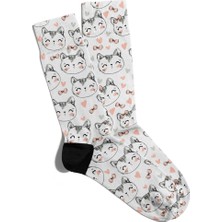 Eğlenceli Çorap Unisex  Sevimli Şeker Kedi Baskılı Çorap