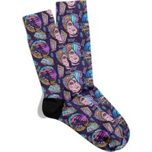 Eğlenceli Çorap Unisex  Miami Zeu Heykel Baskılı Çorap